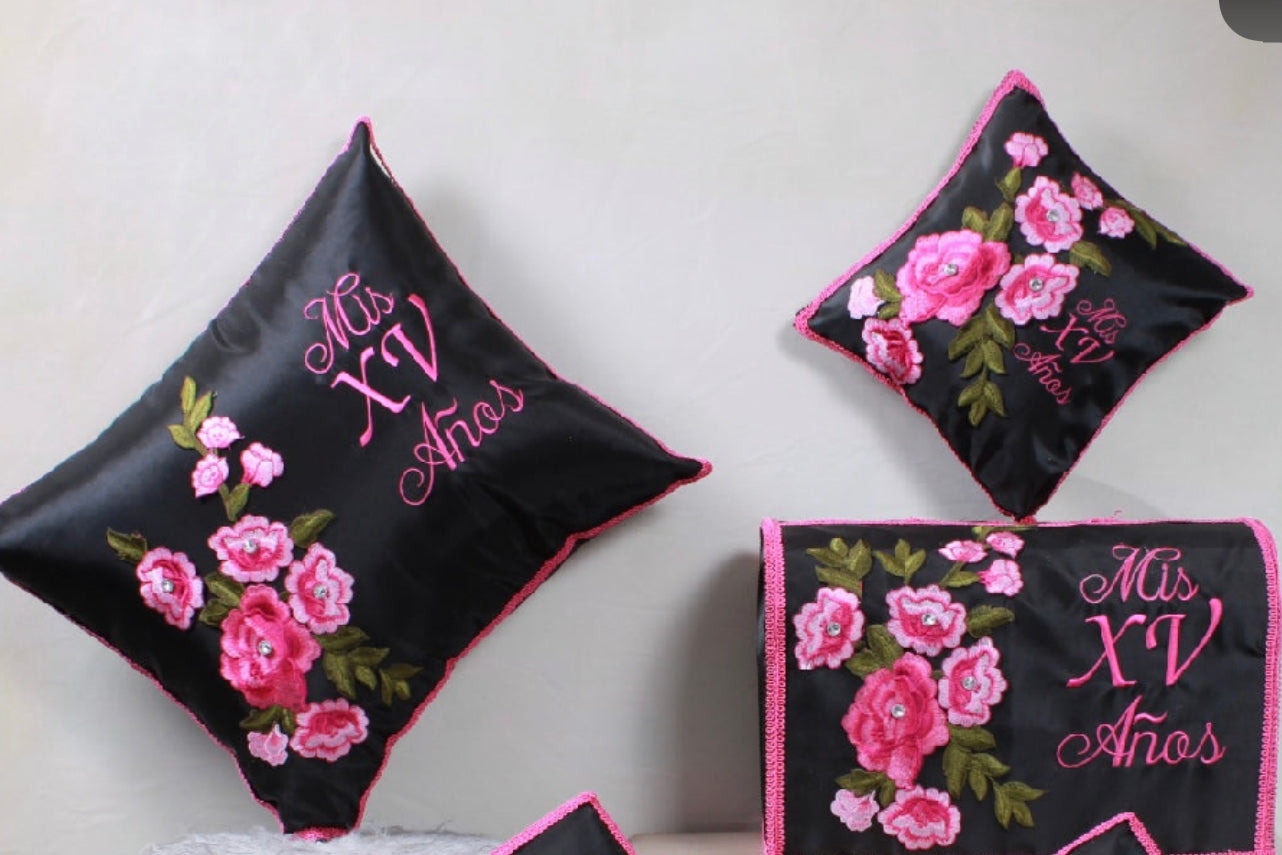 Quinceañera charro pillow set
