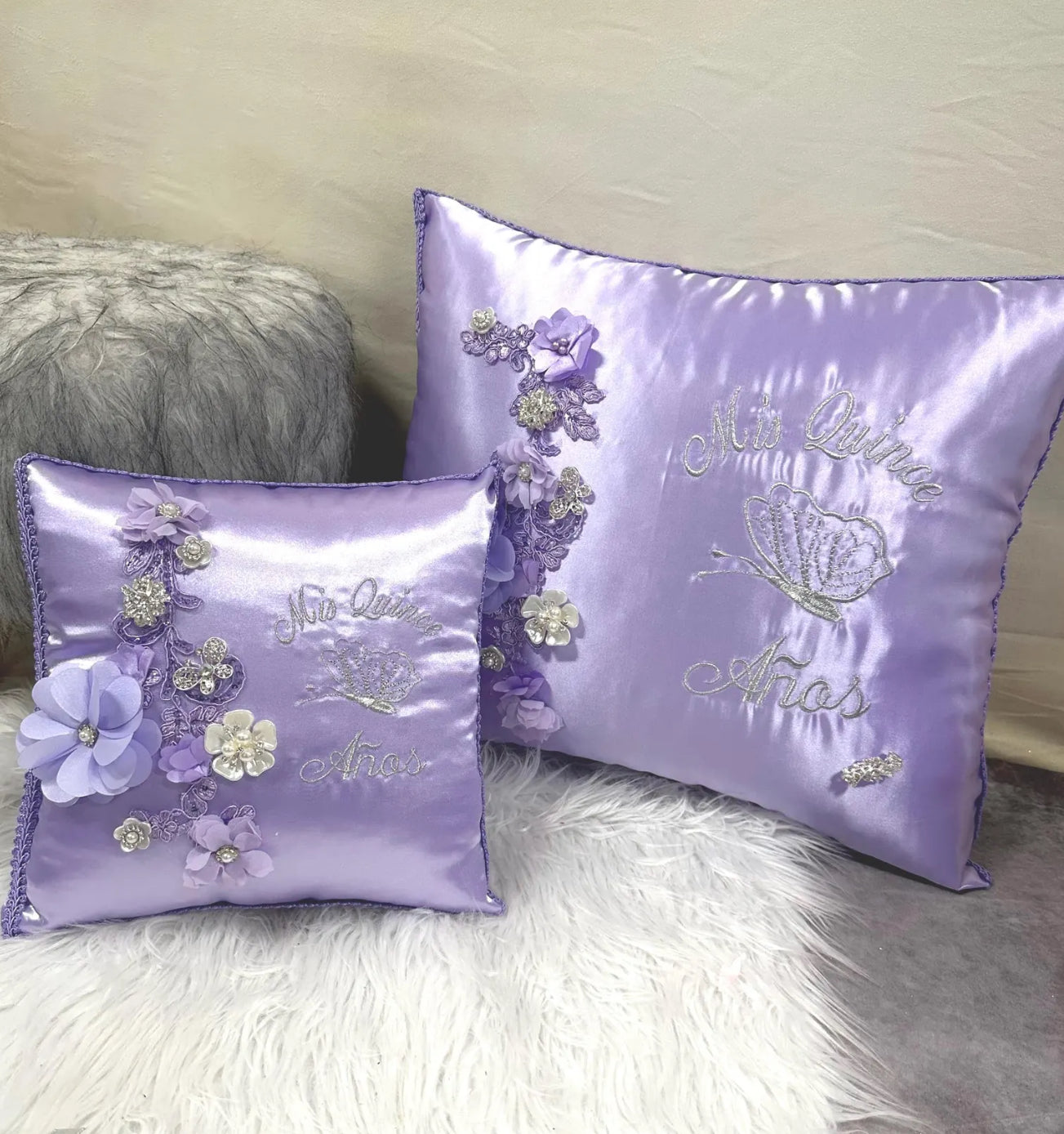 Quinceañera pillow set butterfly